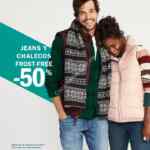 En Old Navy jeans y chalecos frost free con hasta 50% de descuento hoy sábado