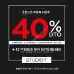40% de descuento en abrigos, suéteres, chamarras y botas en Studio F sólo hoy sábado 20 de enero