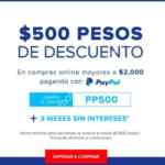 Código Innovasport Paypal de $500 de descuento en compras de $2,000 + 3 MSI