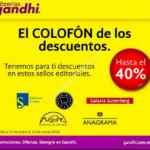 Colofón de descuentos Gandhi: Hasta 40% de descuento en sellos editoriales participantes
