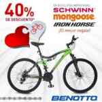 En Benotto 40% de descuento en bicicletas importadas de las marcas Schwinn, Ironhorse y Mongoose