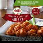 Promoción Chilis: Entrada + cerveza a sólo $99 de lunes a viernes