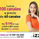 Promoción Izzi Pack TV con 100 canales a precio de 60 por 6 meses