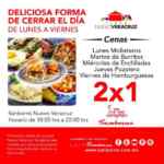 2x1 en cenas en Sanborns sucursal Nuevo Veracruz