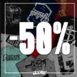 50% de descuento en toda la tienda en línea de Goliath Clothing