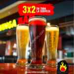 Ahora en las Alitas 3x2 en toda la cerveza de lunes a viernes