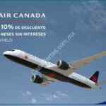 Código Air Canada de 10% de descuento + 12 meses sin intereses pagando con Citibanamex