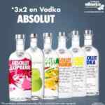 En Bodegas Alianza 3x2 en vodka Absolut y whisky Chivas Regal 12