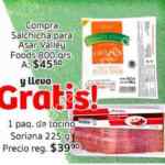 En Soriana Hiper tocino Gratis en la compra de un paquete de salchichas