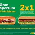 Inauguración Subway Piedras Negras: 2x1 en todos los subs hoy 15 de febrero
