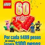 Promoción LEGO 60 Años: Por cada $499 de compra recibe un cupón de $100 para tu siguiente set