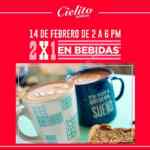 Promoción de San Valentín Cielito Querido Café: 2x1 el 14 de febrero de 2 a 6pm
