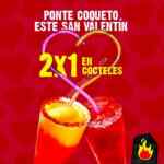Promoción de San Valentín Las Alitas: 2x1 en cocteles este 14 de febrero