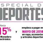 Promoción Liverpool Especial de Deportes con hasta 15% en monedero y comienza a pagar en mayo