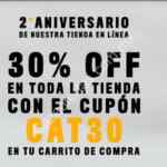 Cupón CAT tienda en línea de 30% de descuento en todo por 2º Aniversario