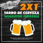 2x1 en tarros de cerveza en Wingstop Ferrería del 23 al 26 de abril