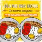 En Cafebrería El Péndulo 2x1 en huevos de lunes a viernes de 8 AM a 1 PM