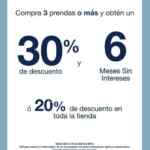 En Gap 20% de descuento en toda la tienda o compra 3 prendas o más y obtén 30% de descuento y 6 msi