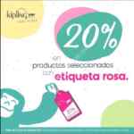 En Kipling 20% de descuento en productos con etiqueta rosa