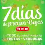 Ofertas HEB 7 Días de frutas y verduras del 10 al 16 de abril 2018