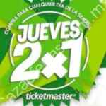 Jueves 2x1 Ticketmaster 19 de abril 2018 eventos participantes