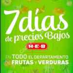 Ofertas HEB frutas y verduras 7 Días de Precios bajos del 24 al 30 de abril 2018