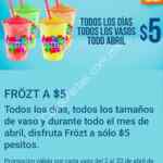 Promoción 7-Eleven Frözt a $5 pesos todos los vasos durante abril