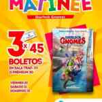 Promoción Cinemex Matinee: 3 boletos para Sherlock Gnomes tradicional o premium por $45 antes de las 2 este fin de semana