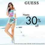 Promoción Guess hasta 30% de descuento hasta el 6 de mayo