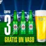 Promoción Wingstop Heineken: Compra 3 cervezas y llévate gratis un vaso edición especial Champions League