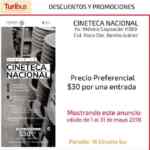 Cupón Cineteca Nacional entrada a sólo $30 cortesía de Turibus