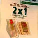 En Oxxo 2x1 en sandwich Delixia los martes y jueves en la tarde