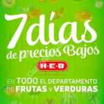 Ofertas HEB 7 Día de frutas y verduras del 8 al 14 de mayo 2018