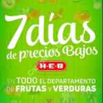 Ofertas HEB frutas y verduras 7 Días de Precios Bajos del 15 al 21 de mayo 2018