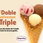 Promoción Häagen-Dazs: Compra 2 bolas de helado y llévate 3 del 10 al 13 de mayo
