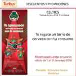 Cupón Celtics tarro de cerveza gratis cortesía de Turibus