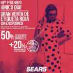Gran Venta de Etiqueta Roja Sears 1 de Mayo: Hasta 50% de descuento + 20% de descuento adicional