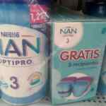 Paquete de Nestle Nan de 1.2 kg trae gratis 3 recipientes coleccionables