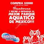 Compra $1000 o más en Sanborns Nuevo Veracruz y llévate 4 entradas para Aquatico Inbursa
