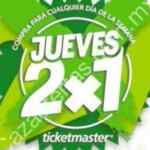 Ofertas Ticketmaster Jueves de 2x1 7 de junio 2018