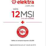 Promoción Elektra Banorte de 10% de descuento + 12 MSI