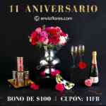 Código EnviaFlores.com de $100 de descuento por su 11 Aniversario