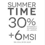 Promoción Summer Time móbica: 30% de descuento en accesorios y muebles para jardín + 6 msi