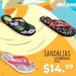 En tiendas Milano sandalias estampadas desde $14.99 pesos