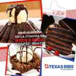 Cupón Texas Ribs Día del Chocolate: 2 cafés gratis en la compra de un postre de chocolate
