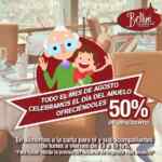 Promoción Bellini Día del Abuelo: 50% de descuento en alimentos a la carta en agosto si vas con tu abuelo y muestras el cupón