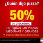 En Benedettis Pizza 50% de descuento en pizzas chicas y medianas si pides en línea