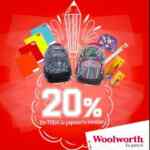 En Woolworth y Del Sol 20% de descuento en toda la papelería escolar (mochilas, cuadernos, etc) hoy 16 de agosto