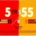 Promoción Burger King 5 por $55: hamburguesa + papas + refresco + nuggets + cono por $55