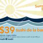Promoción Moshi Moshi Summer Break: rollos de banda a $39 y tragos dobles de lunes a viernes desde las 5:00 PM